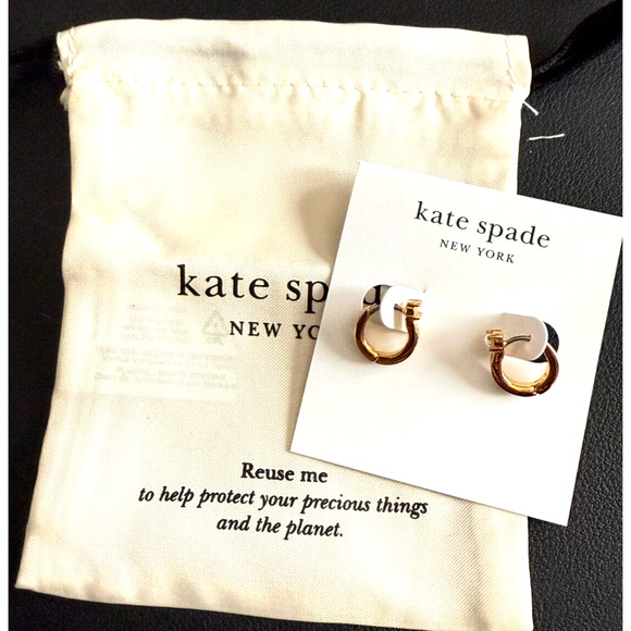 Kate Spade Precious Delights Huggies Earrings Sparkling CZ and Pearl Multi NEW - Picture 1 of 5